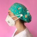 GORRO PELO LARGO CON BOTONES - SANITARIOS TURQUESA
