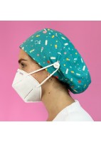GORRO PELO LARGO CON BOTONES - INSTRUMENTAL TURQUESA