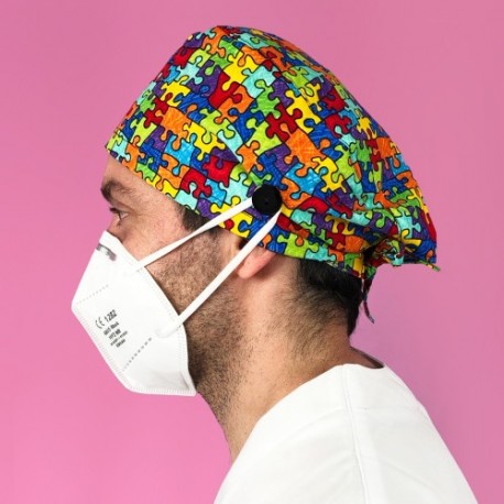 GORRO CASQUETE CON BOTONES TRENCADIS