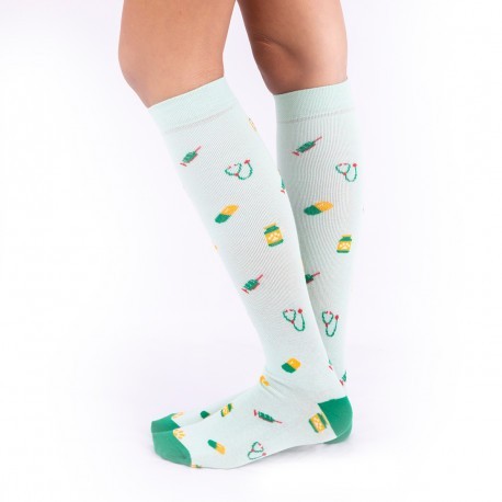 CALCETINES COMPRESIVOS ESTAMPADO HUELLAS
