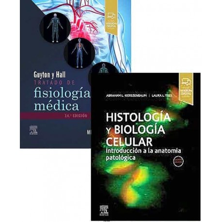 LOTE GUYTON Y HALL TRATADO DE FISOLOGIA MEDICA + HISTOLOGIA Y BIOLOGIA CELULAR