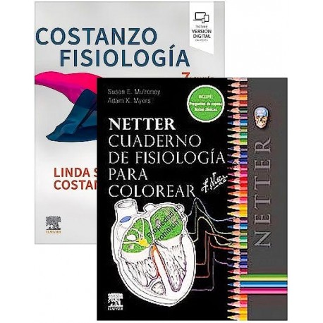 LOTE COSTANZO FISIOLOGIA + NETTER CUADERNO DE FISIOLOGIA PARA COLOREAR