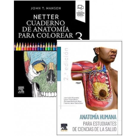 LOTE NETTER CUADERNO DE ANATOMIA HUMANA PARA COLOREAR + ANATOMIA HUMANA PARA ESTUDIANTES DE CIENCIAS DE LA SALUD