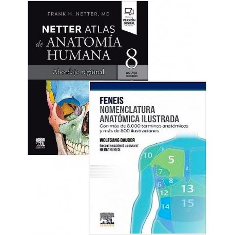 LOTE NETTER ATLAS DE ANATOMIA HUMANA + FENEIS NOMENCLATURA ANATOMIA ILUSTRADA