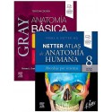 LOTE GRAY ANATOMIA BASICA + NETTER ATLAS DE ANATOMIA HUMANA ABORDAJE POR SISTEMAS