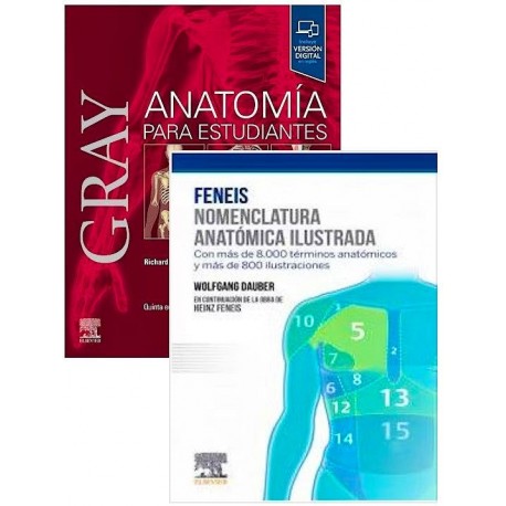 LOTE GRAY ANATOMIA PARA ESTUDIANTES + FENEIS NOMENCLATURA ANATOMIA ILUSTRADA