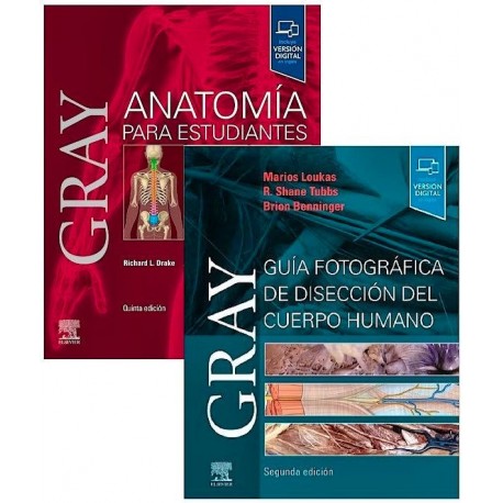 LOTE GRAY ANATOMIA PARA ESTUDIANTES + GRAY GUIA FOTOGRAFICA DE DISECCION DEL CUERPO HUMANO