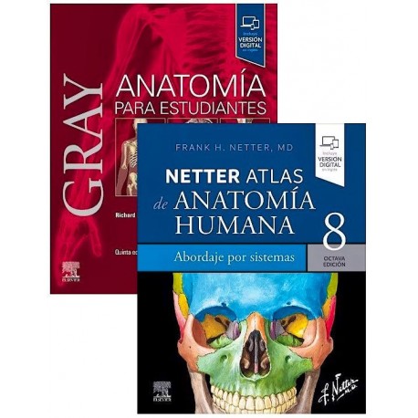 LOTE GRAY ANATOMIA PARA ESTUDIANTES + NETTER ATLAS DE ANATOMIA HUMANA ABORDAJE POR SISTEMAS