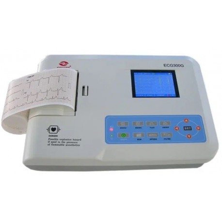 ELECTROCARDIOGRAFO ECG300G 3 CANALES CON SOFTWARE E INTERPRETACION