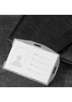 PORTA ID-TARJETAS DOBLE CARA BIDIRECCIONAL - TRANSPARENTE