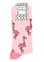 CALCETINES ESTAMPADOS CIGUEÑA ROSA TALLA 36-41