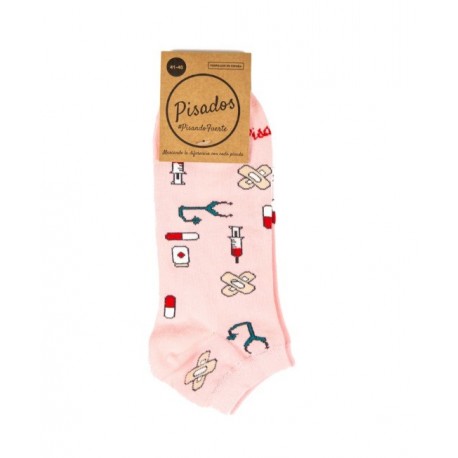 CALCETINES TOBILLEROS ESTAMPADOS HEALTHY TOOLS ROSA