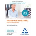 AUXILIAR ADMINISTRATIVO INSTITUCIONES SANITARIAS CONSELLERIA SANITAT COMUNIDAD VALENCIANA. TEST PARTE ESPECIFICA